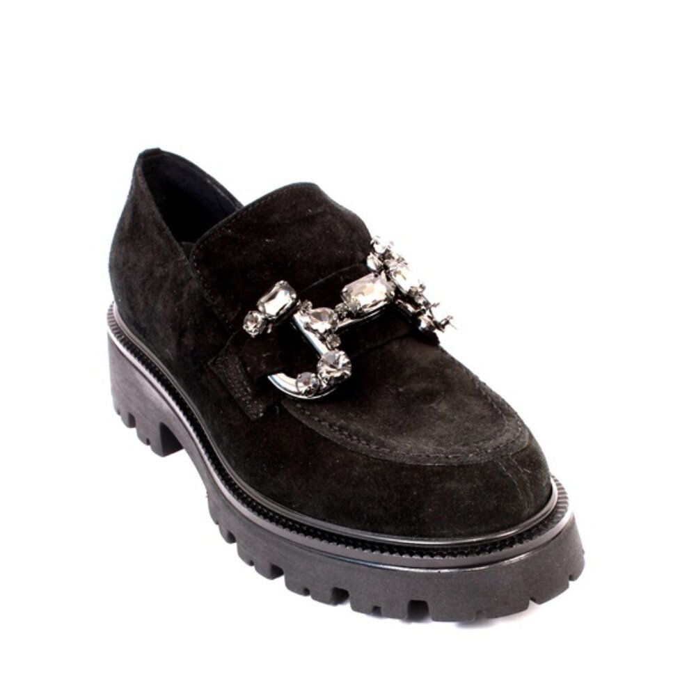 Vernissage 73925 Black Suede Leather Comfort Loafers